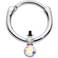 BodyCandy 16G 3/8 Aurora Gem Winter Snowman Christmas Hinged Segment Ring — main product shot