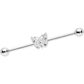 BodyCandy 14G Clear Gem Butterfly Industrial Barbell 38mm — main product shot