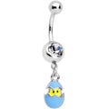 BodyCandy Clear Gem Blue Easter Egg Chick Dangle Belly Ring — main product shot