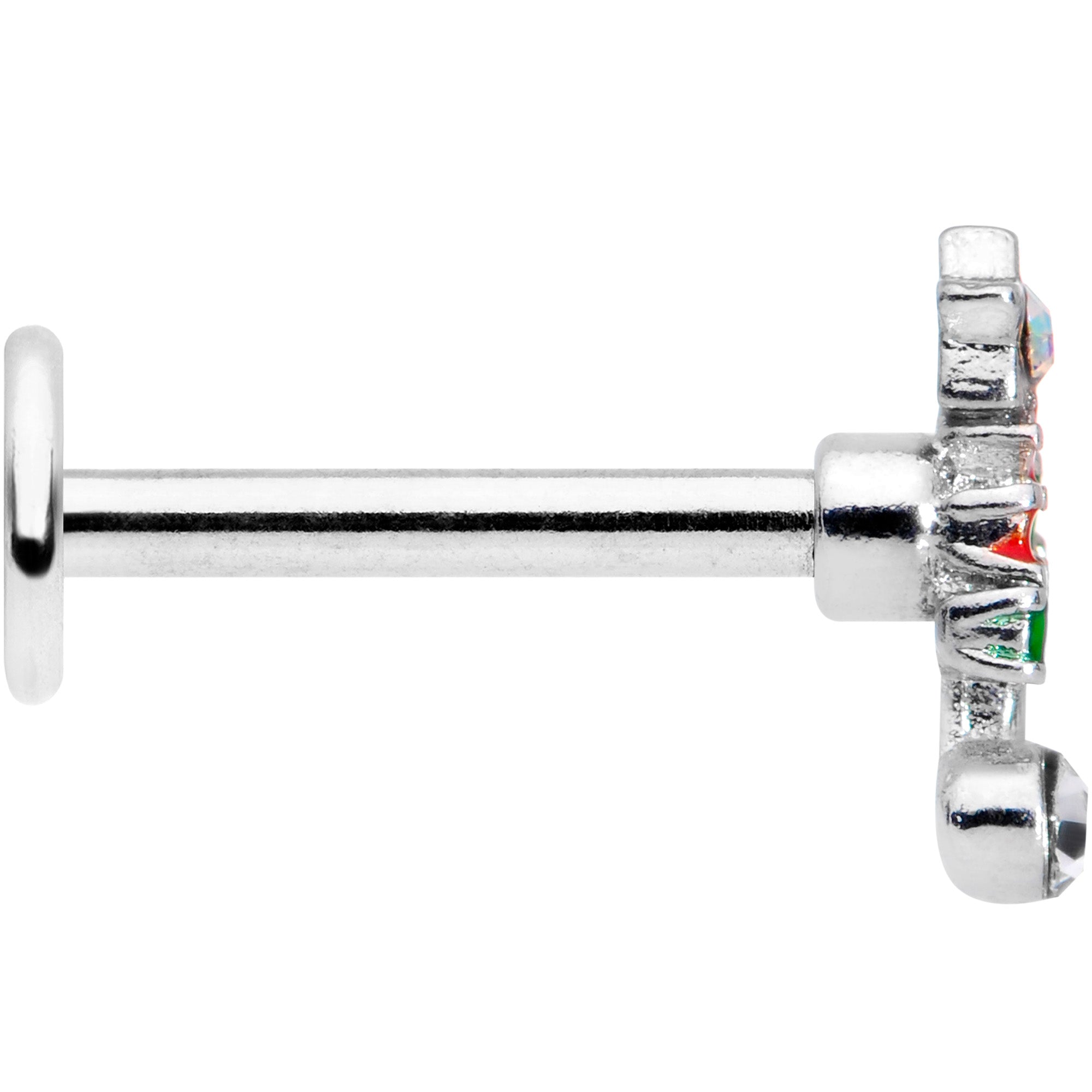 BodyCandy 16G 5/16 Red Green Gem Christmas Tree Labret Monroe Tragus — lifestyle context