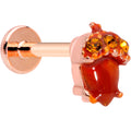 BodyCandy 16G 5/16 Rose Gold Hue Brown Gem Fall Acorn Labret Monroe Tragus — main product shot
