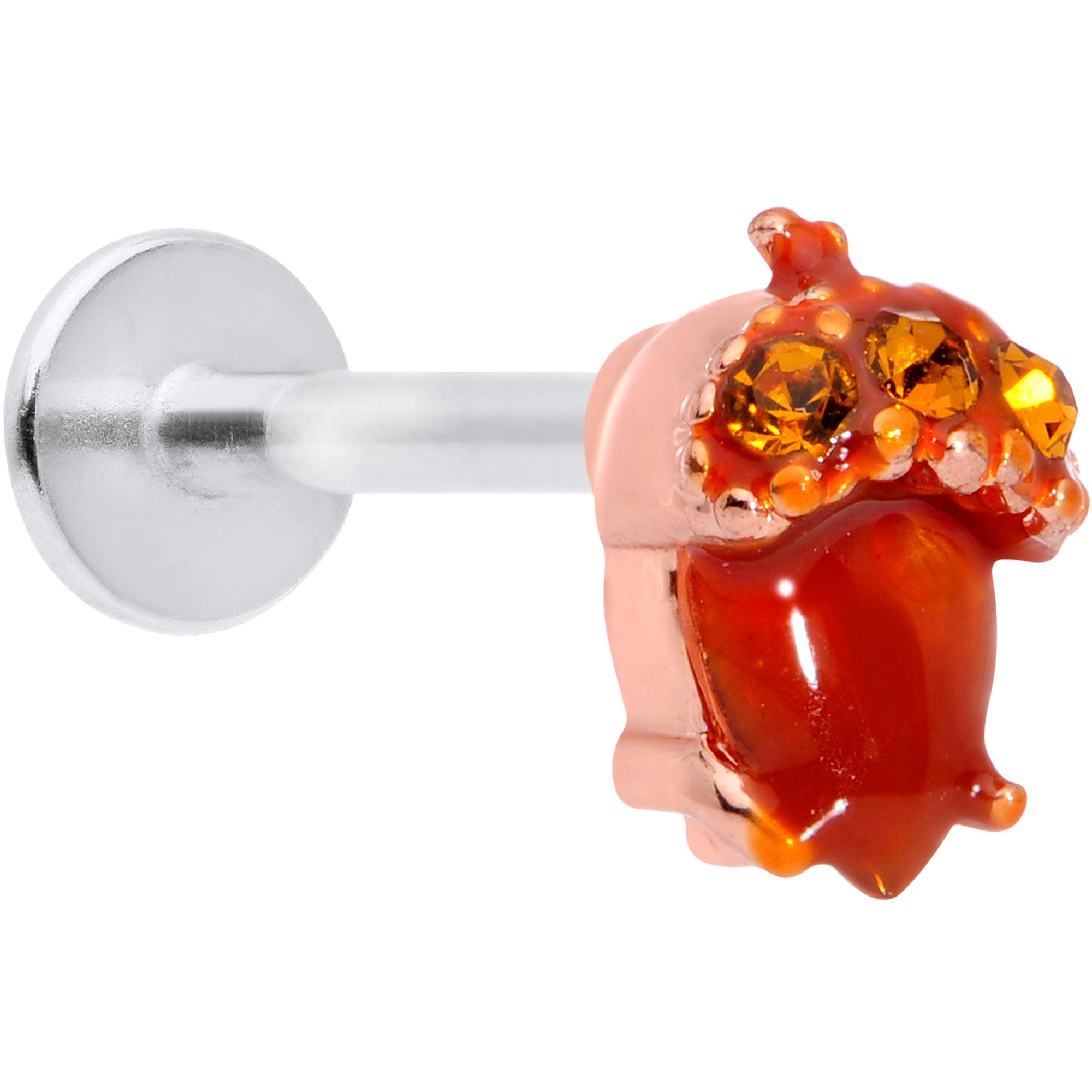 BodyCandy 16G 5/16 Brown Gem Fall Autumn Acorn Labret Monroe Tragus — main product shot