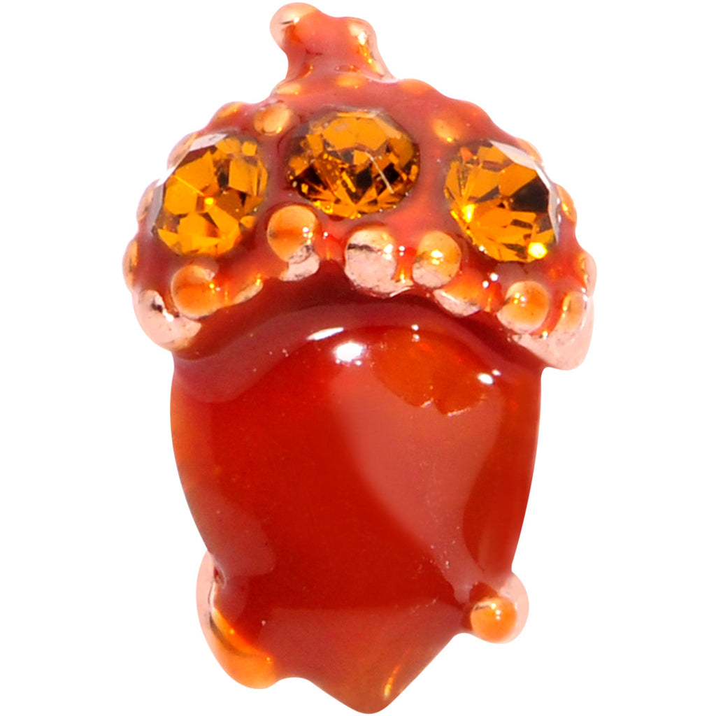 BodyCandy 16G 5/16 Brown Gem Fall Autumn Acorn Labret Monroe Tragus — lifestyle context
