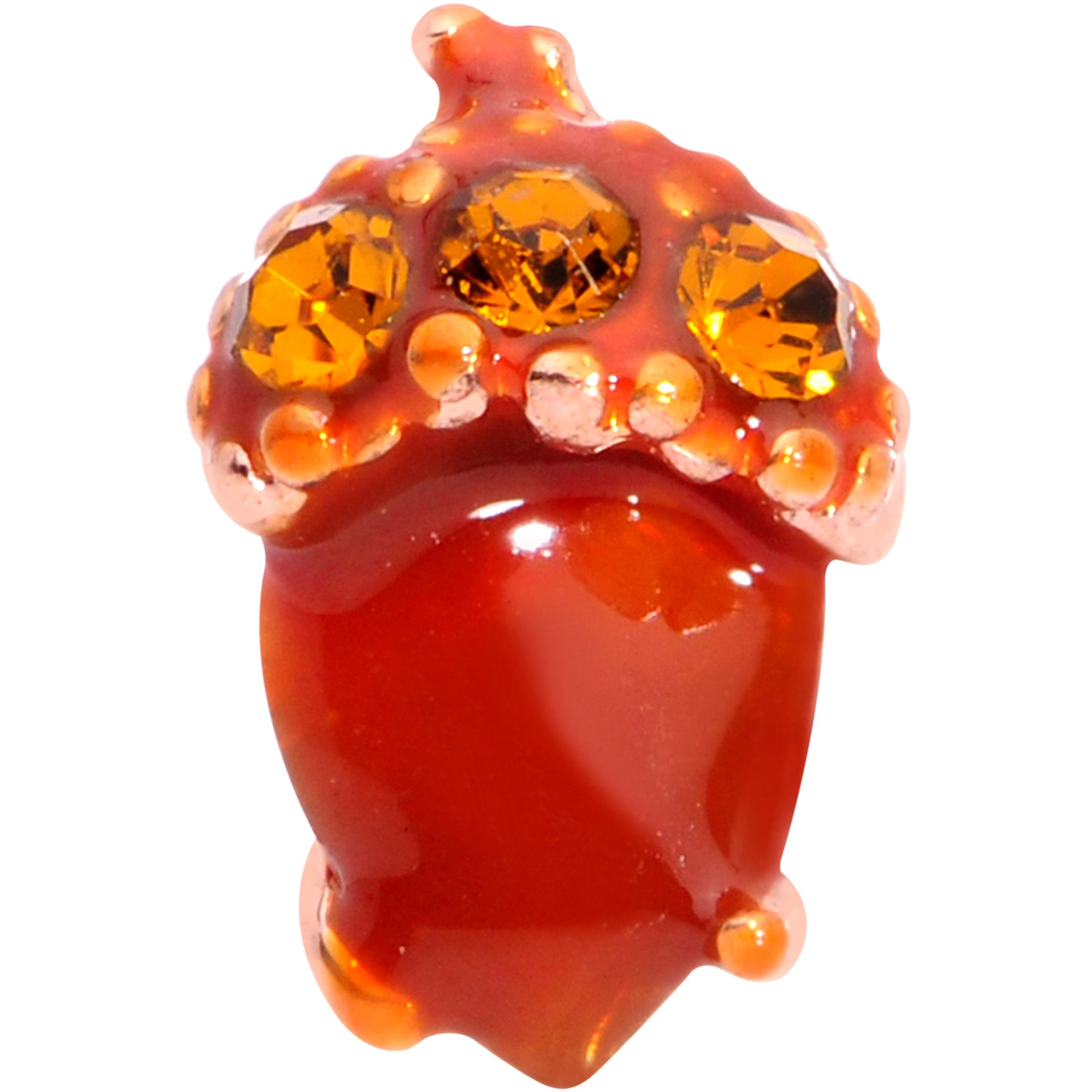 BodyCandy 16G 5/16 Brown Gem Fall Autumn Acorn Labret Monroe Tragus — lifestyle context