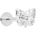 BodyCandy 16G 5/16 Clear Gem Butterfly Labret Monroe Tragus — main product shot
