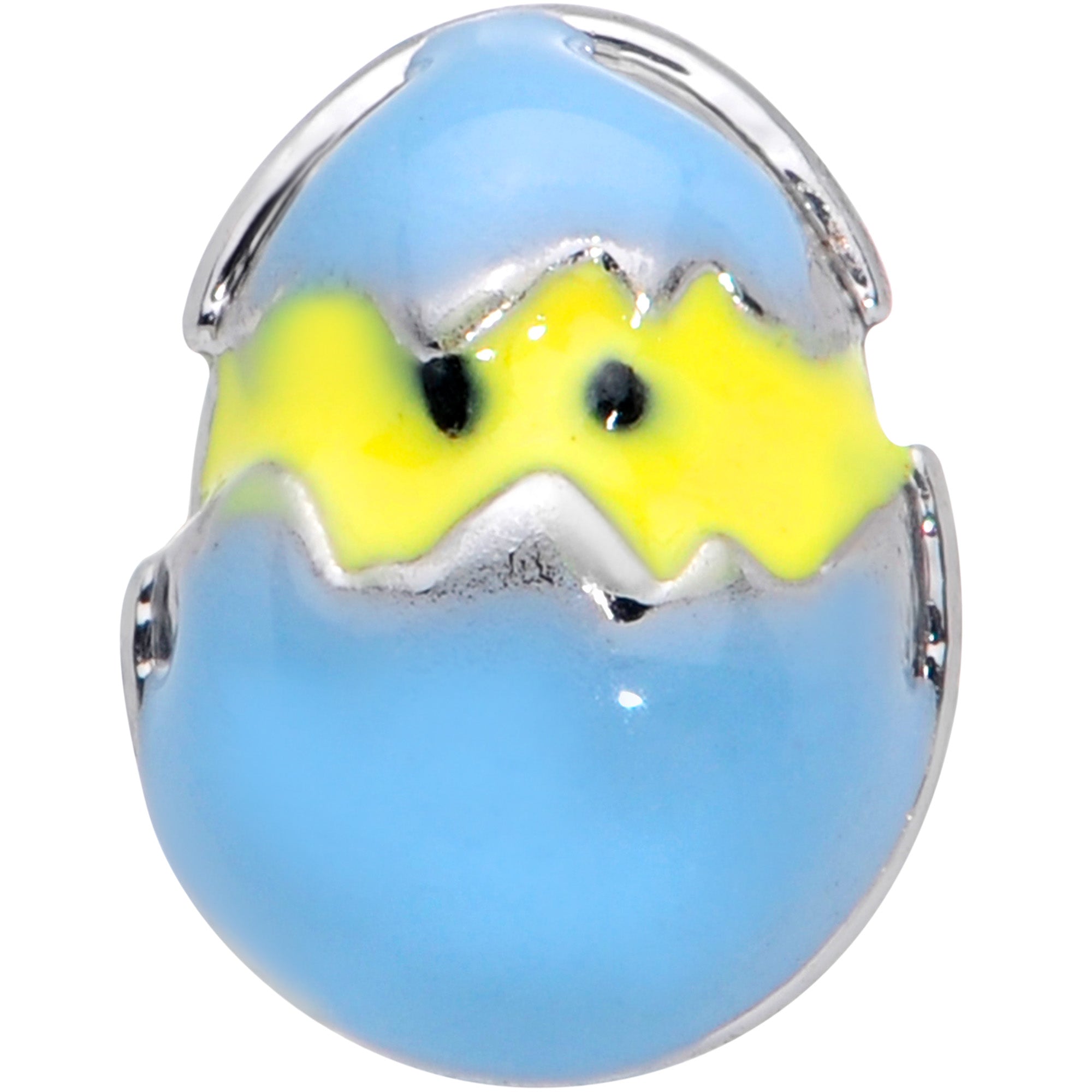 BodyCandy 16G 5/16 Blue Easter Egg Chick Labret Monroe Tragus — detail close-up