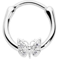 BodyCandy 16G 3/8 Clear Gem Butterfly Cartilage Clicker — main product shot