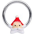 BodyCandy 16G 3/8 Santas Beard Christmas Hinged Segment Ring — main product shot