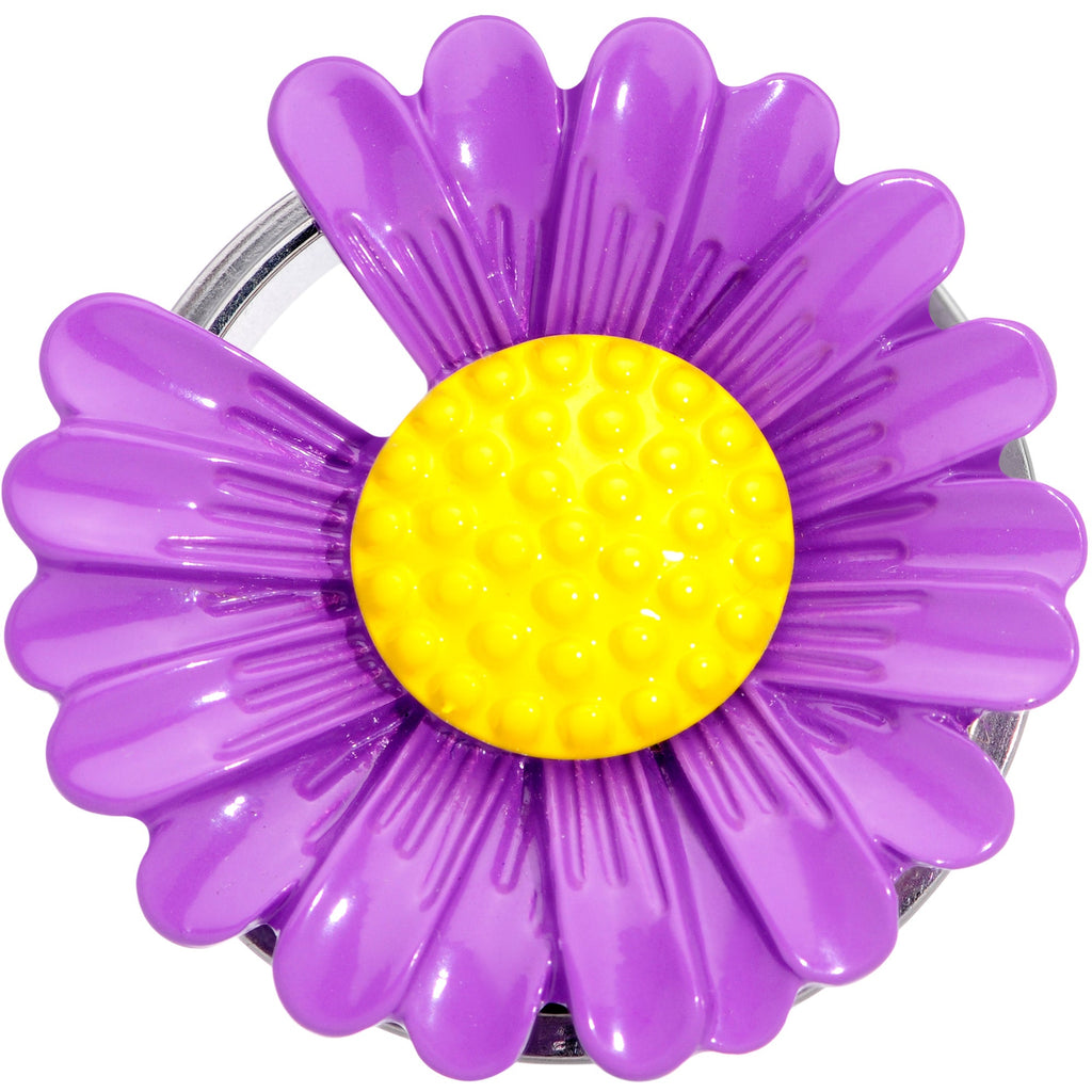 BodyCandy Purple Daisy Flower Screw Fit Plug Set — side view