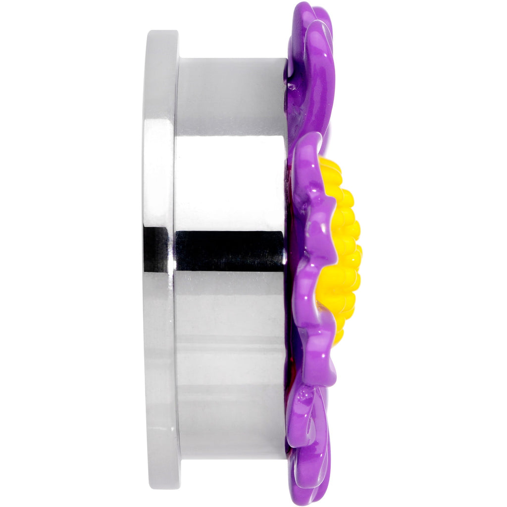 BodyCandy Purple Daisy Flower Screw Fit Plug Set — back view