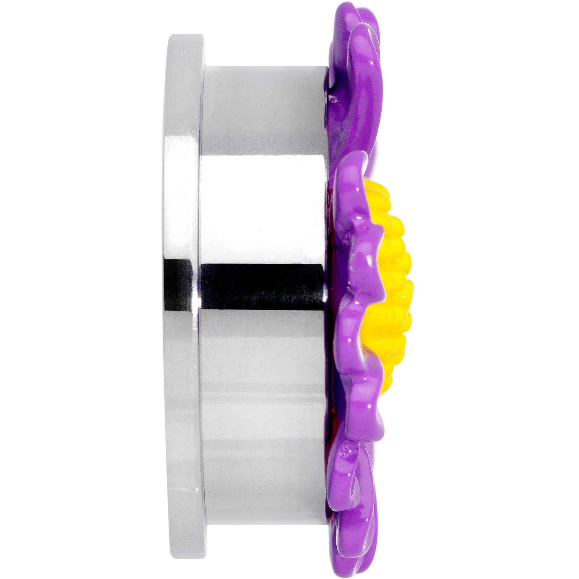 BodyCandy Purple Daisy Flower Screw Fit Plug Set — back view