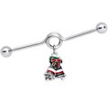 BodyCandy 14G Red White Green Bell Christmas Dangle Project Barbell 38mm — main product shot