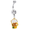 BodyCandy Clear Gem Beer Mug St Patricks Day Dangle Belly Ring — main product shot