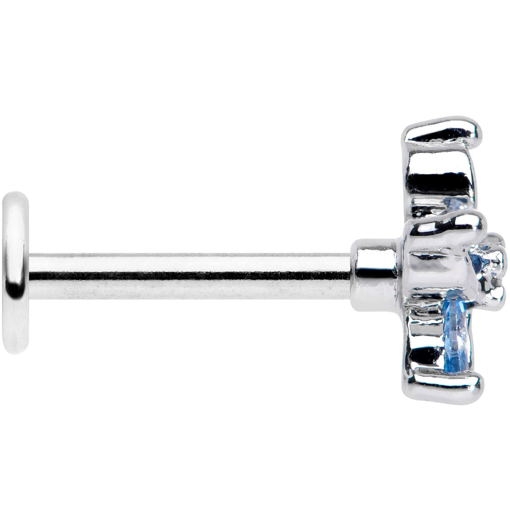 BodyCandy 16G 5/16 Aqua Gem Pretty Petals Flower Labret Monroe Tragus — lifestyle context