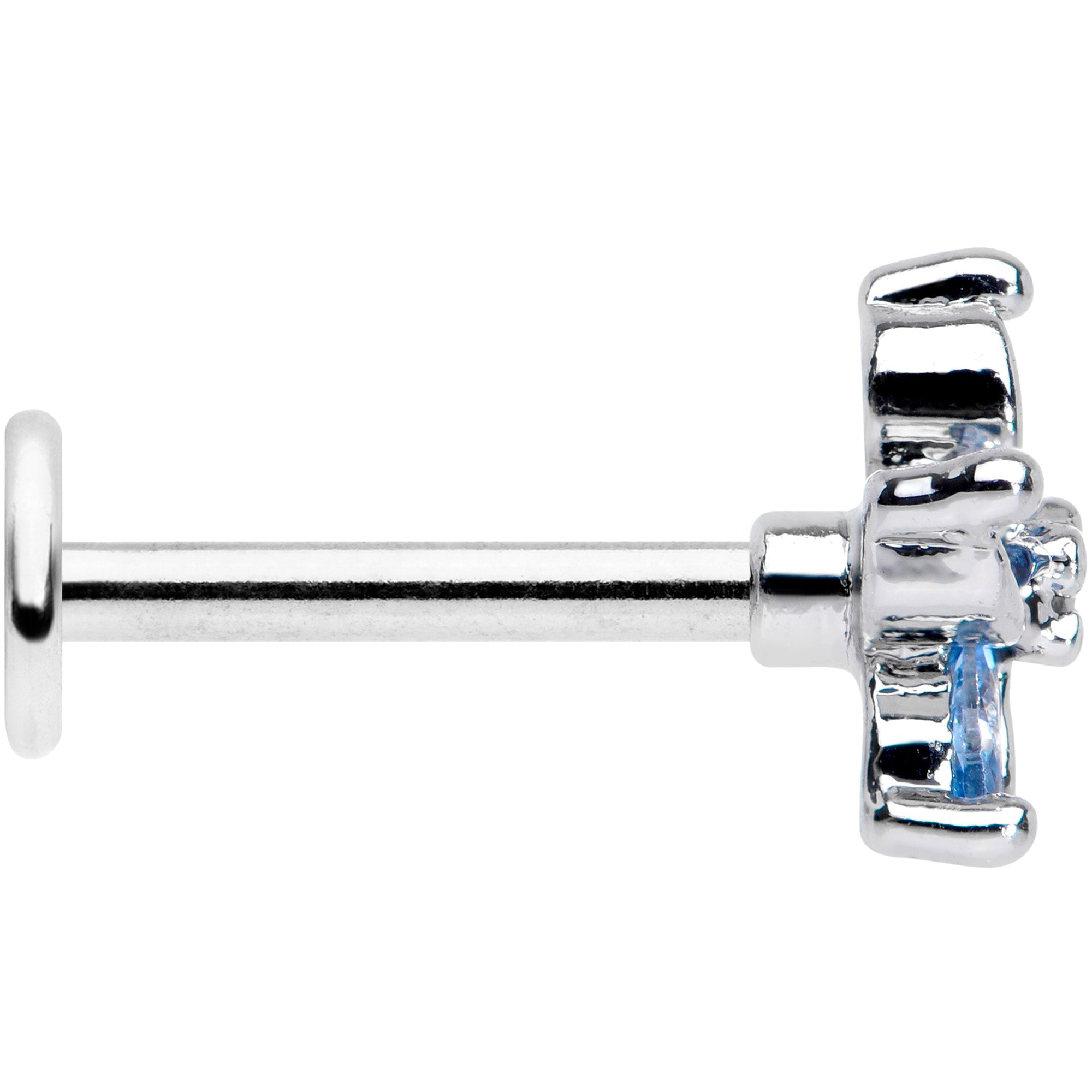 BodyCandy 16G 5/16 Aqua Gem Pretty Petals Flower Labret Monroe Tragus — lifestyle context