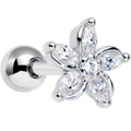 BodyCandy 16G 1/4 Clear Gem Pretty Petals Flower Cartilage Tragus Earring — main product shot