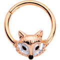 BodyCandy 16G 3/8 Rose Gold Tone Fashion Fox Hinged Segment Ring — main product shot