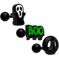 BodyCandy 16G 1/4 Black Ghost Boo Halloween Cartilage Tragus Curation Set of 3 — main product shot