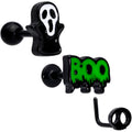 BodyCandy 16G 20G Black Halloween Cartilage Labret Nose Ring Set of 3 — main product shot