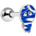 BodyCandy 16G 1/4 Blue White Mummy Halloween Cartilage Tragus Earring — main product shot