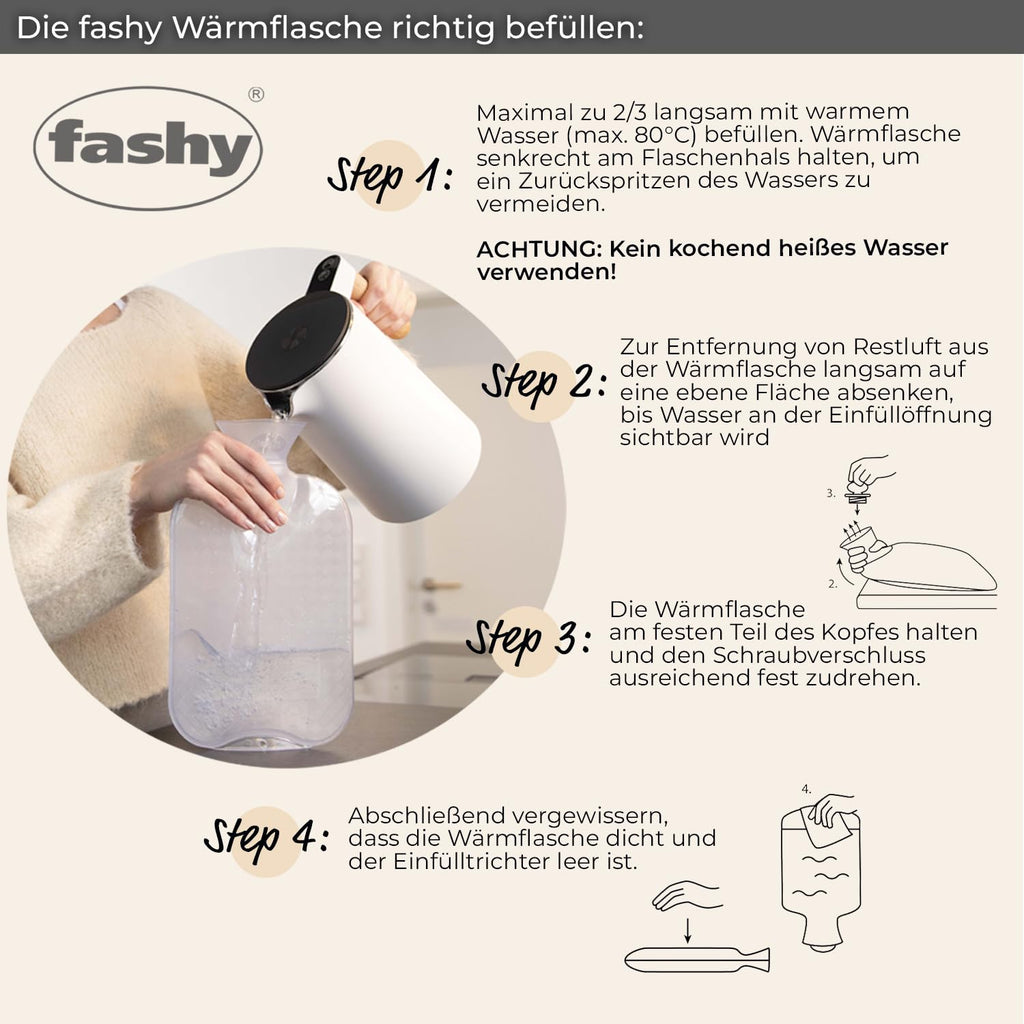 Fashy Hot Water Bottle Red - 2 Liter Capacity | Certified Quality
