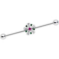 BodyCandy 14G Clear Red Gem Christmas Industrial Barbell 38mm — main product shot