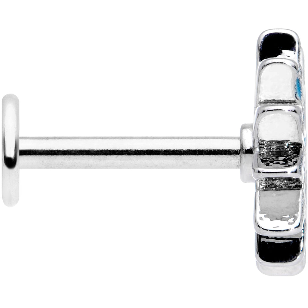 BodyCandy 16G 5/16 Blue Winter Snowflake Christmas Labret Monroe Tragus — lifestyle context