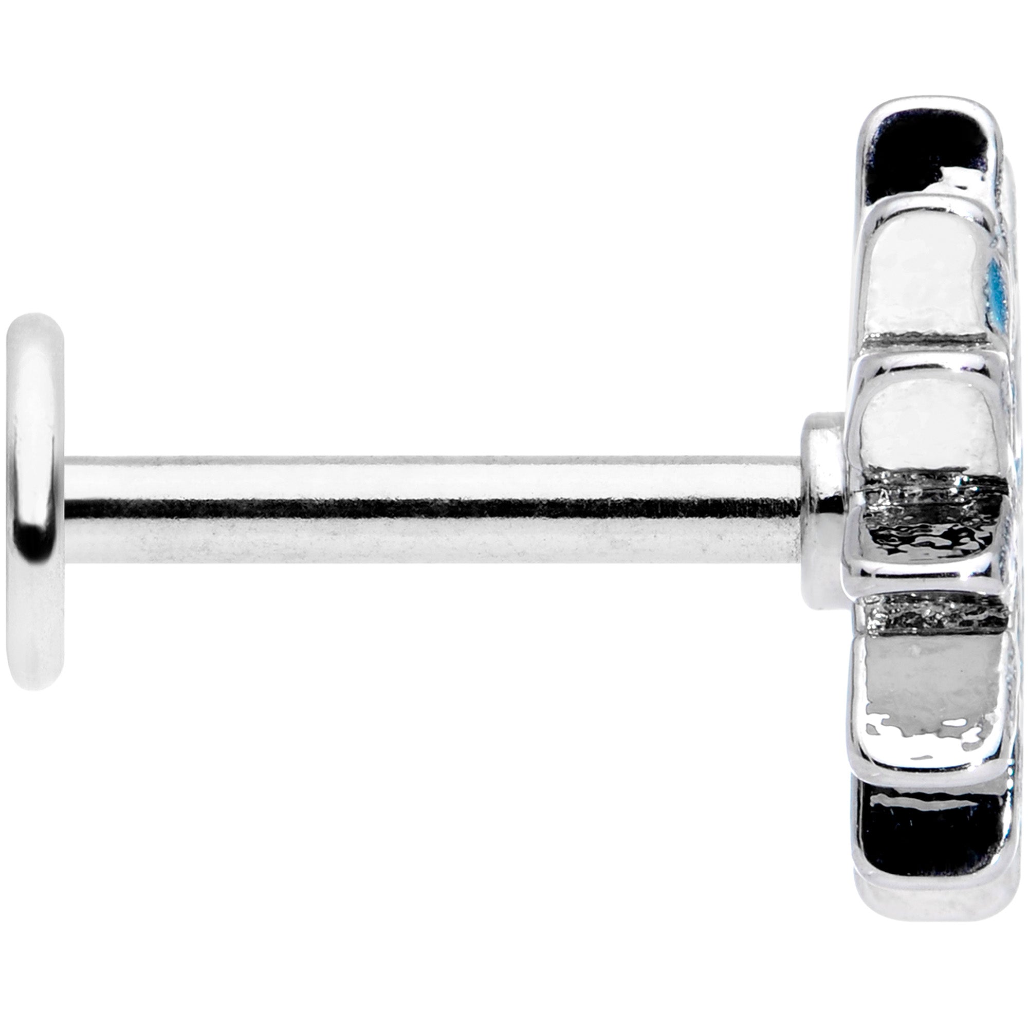 BodyCandy 16G 5/16 Blue Winter Snowflake Christmas Labret Monroe Tragus — lifestyle context