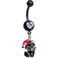 BodyCandy Black Santa Claus Black Cat Christmas Dangle Belly Ring — main product shot