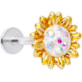 BodyCandy 16G 5/16 Aurora Gem Scintillating Sunflower Labret Monroe Tragus — main product shot