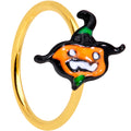 BodyCandy 20G 5/16 Gold Tone Growling Pumpkin Halloween Nose Hoop — main product shot