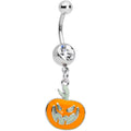 BodyCandy Clear Gem Fierce Pumpkin Jack O Lantern Halloween Dangle Belly Ring — main product shot