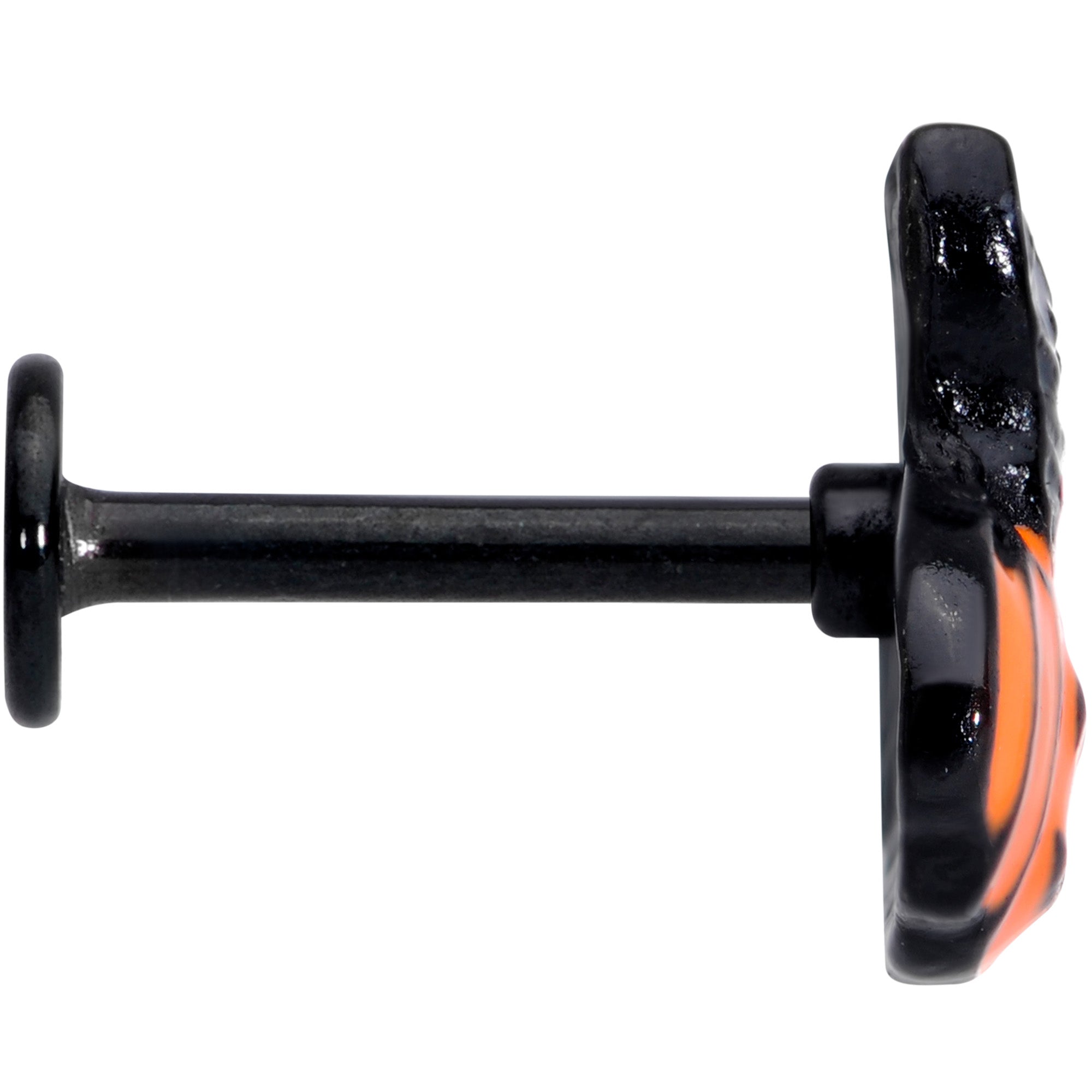 BodyCandy 16G 5/16 Black Cat Surprise Pumpkin Halloween Labret Tragus — lifestyle context