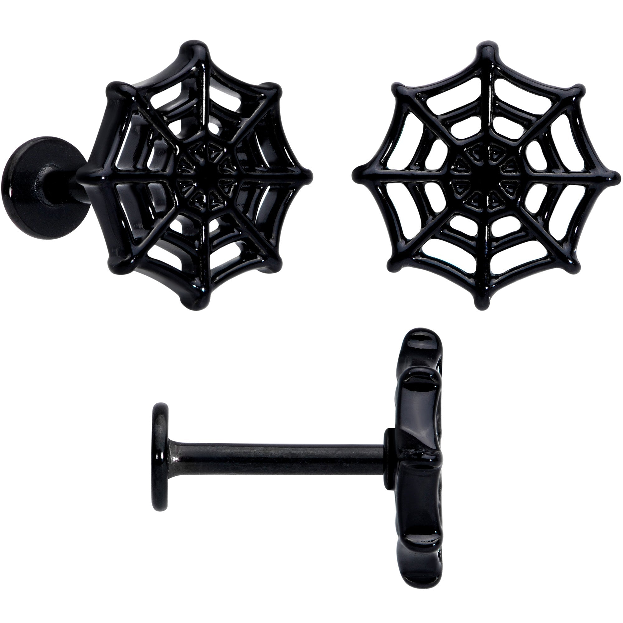 BodyCandy 16G 20G Red Spider Halloween Cartilage Labret Nose Set of 3 — lifestyle context