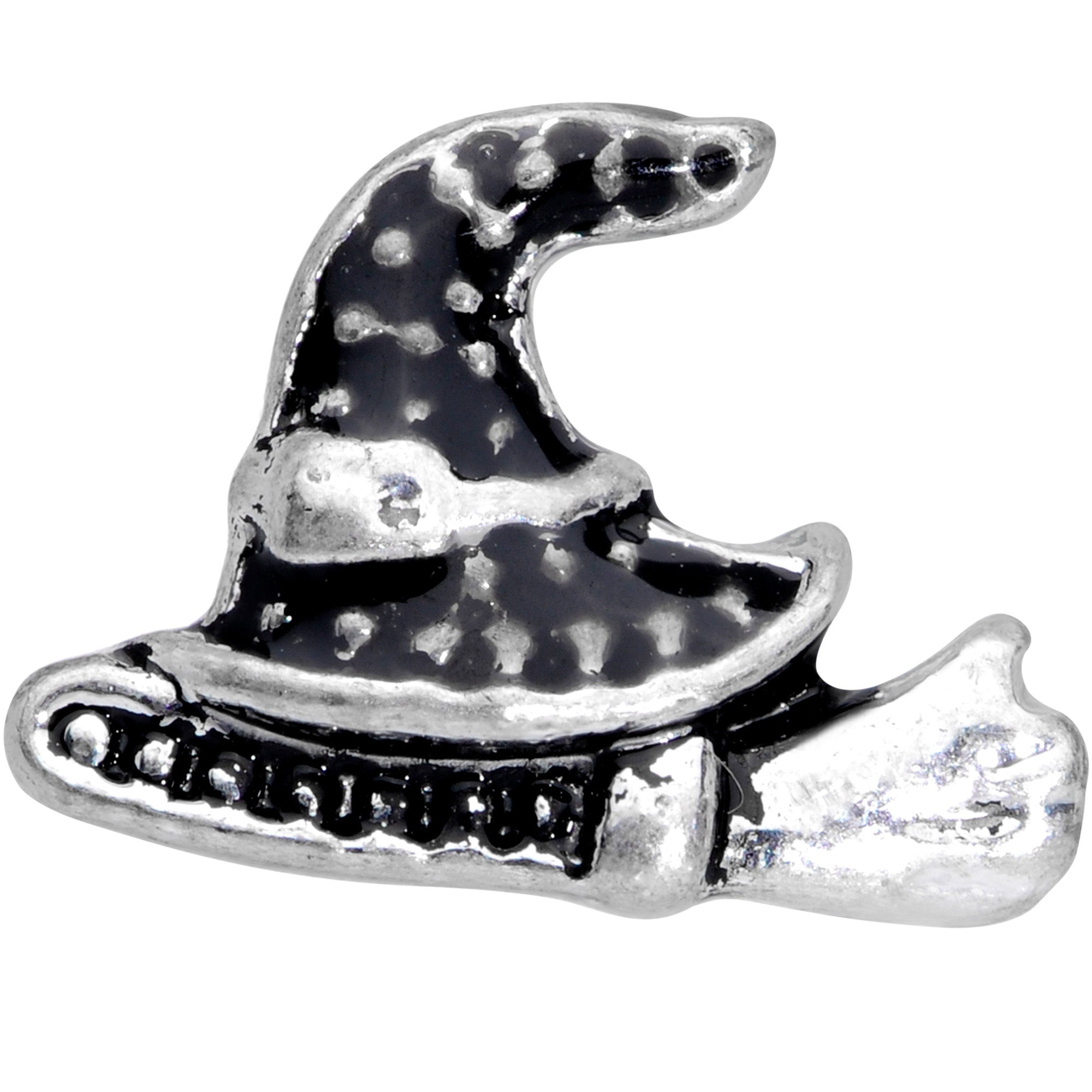 BodyCandy 16G 5/16 Broom Witch Hat Halloween Labret Monroe Tragus — detail close-up