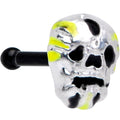 BodyCandy 20G 1/4 Black Striped Skull Halloween Nose Bone — main product shot
