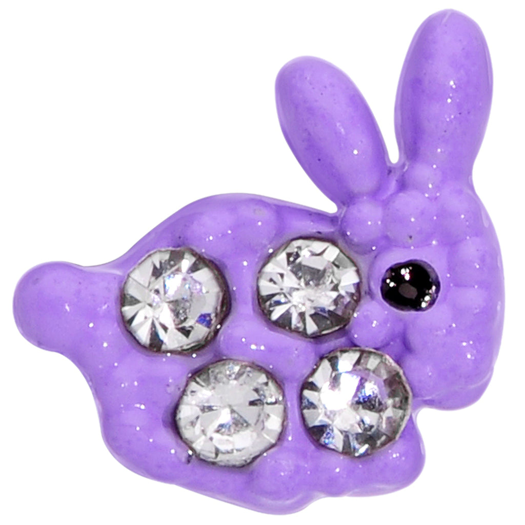 BodyCandy 16G 1/4 Clear Gem Purple Easter Bunny Cartilage Tragus Earring — lifestyle context