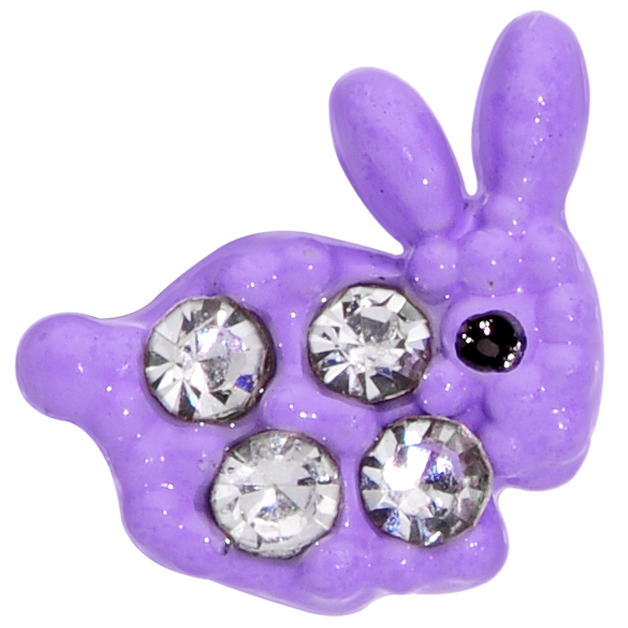 BodyCandy 16G 1/4 Clear Gem Purple Easter Bunny Cartilage Tragus Earring — lifestyle context