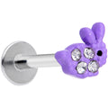 BodyCandy 16G 5/16 Clear Gem Purple Easter Bunny Labret Monroe Tragus — main product shot