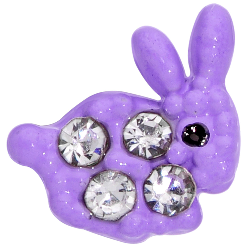 BodyCandy 16G 5/16 Clear Gem Purple Easter Bunny Labret Monroe Tragus — lifestyle context