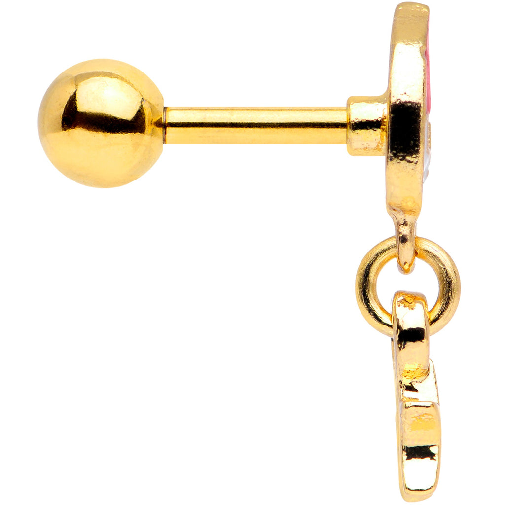 BodyCandy 16G 1/4 Gold Tone Santa Star Christmas Dangle Cartilage Tragus — lifestyle context