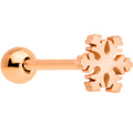 BodyCandy Rose Gold Tone Winter Snowflake Christmas Barbell Tongue Ring — main product shot