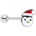 BodyCandy Festive Penguin Santa Christmas Barbell Tongue Ring — main product shot