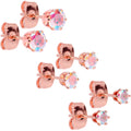 BodyCandy 20G Aurora CZ Gem Rose Gold Tone Post Stud Earring Set of 6 — main product shot