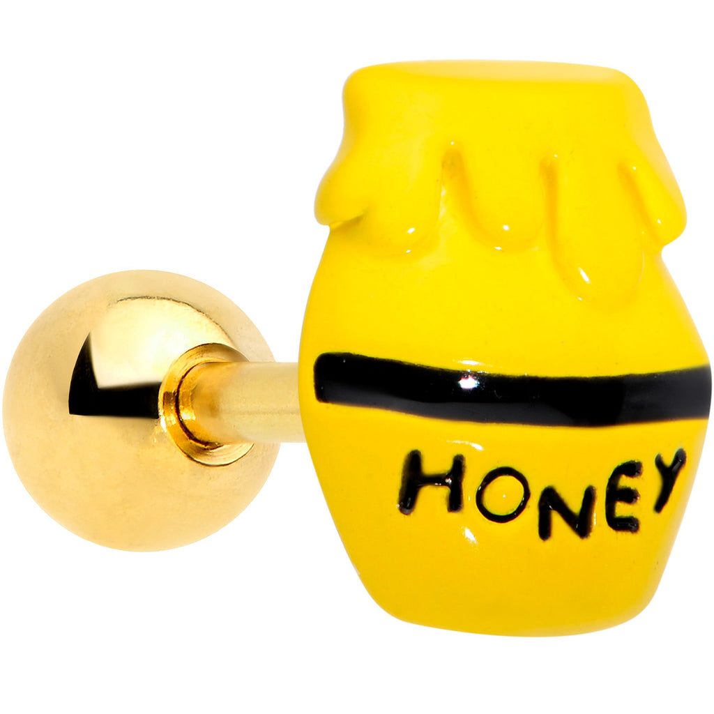 BodyCandy 16G 1/4 Gold Tone Jar of Honey Cartilage Tragus Earring — main product shot