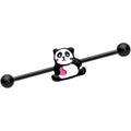 BodyCandy 14G Black Panda Heart Industrial Barbell 38mm — main product shot