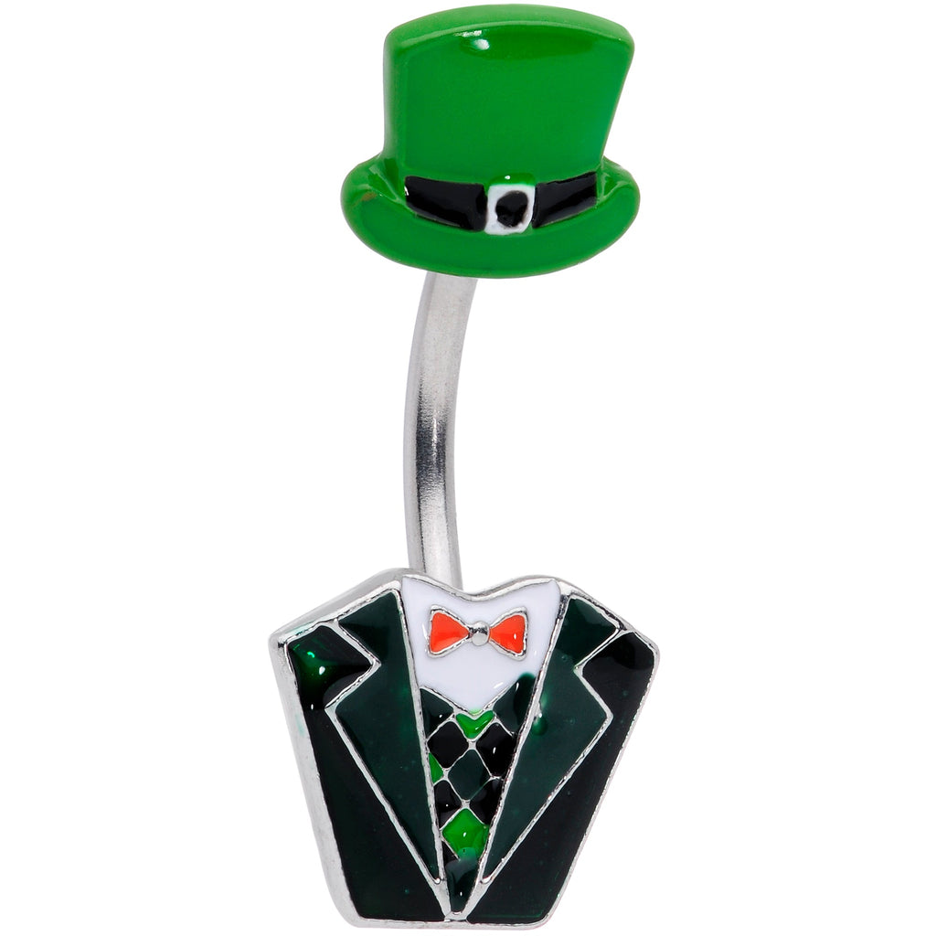 BodyCandy Leprechaun Formal Tuxedo St Patricks Day Belly Ring — main product shot