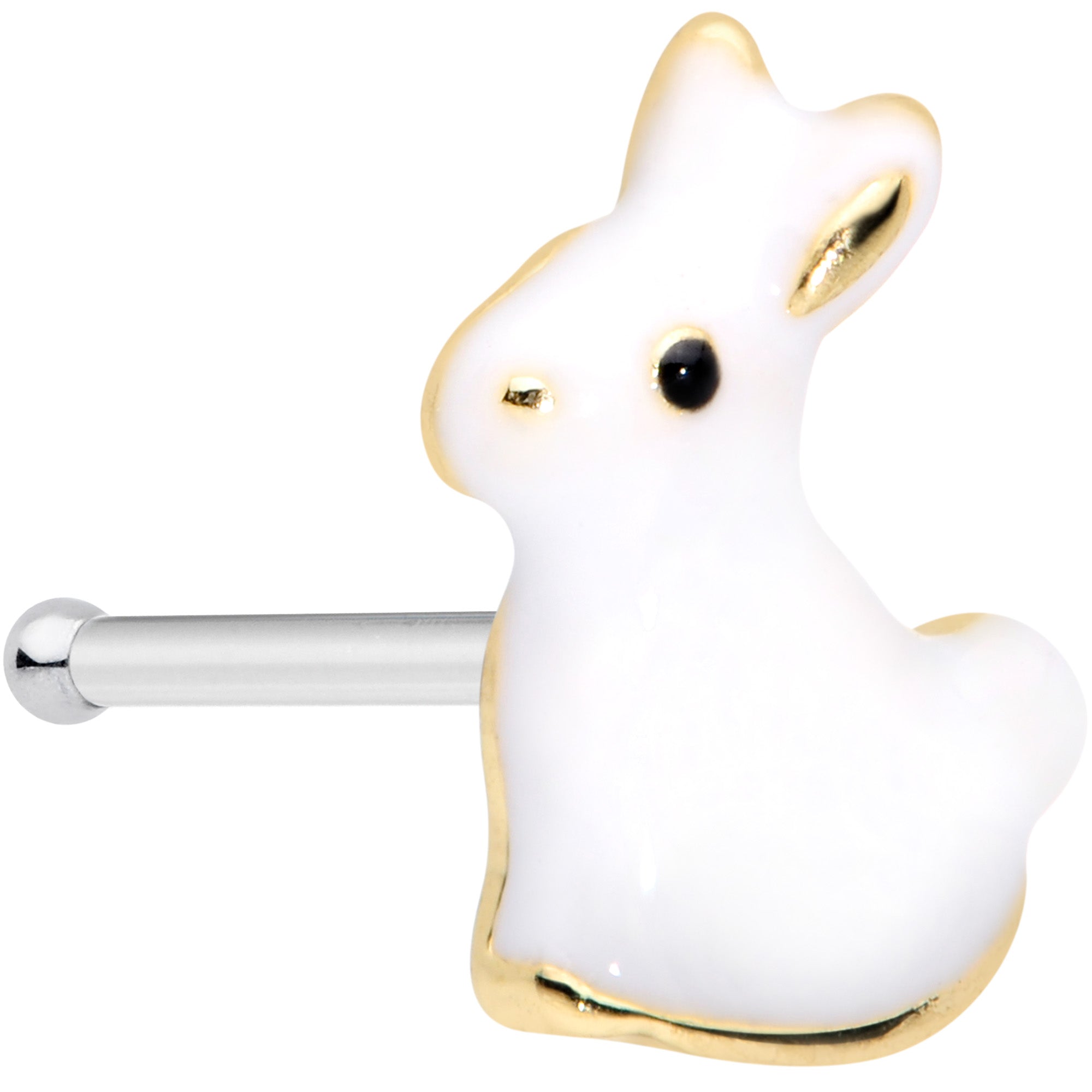 BodyCandy 20G 1/4 White Rabbit Easter Bunny Nose Bone — main product shot