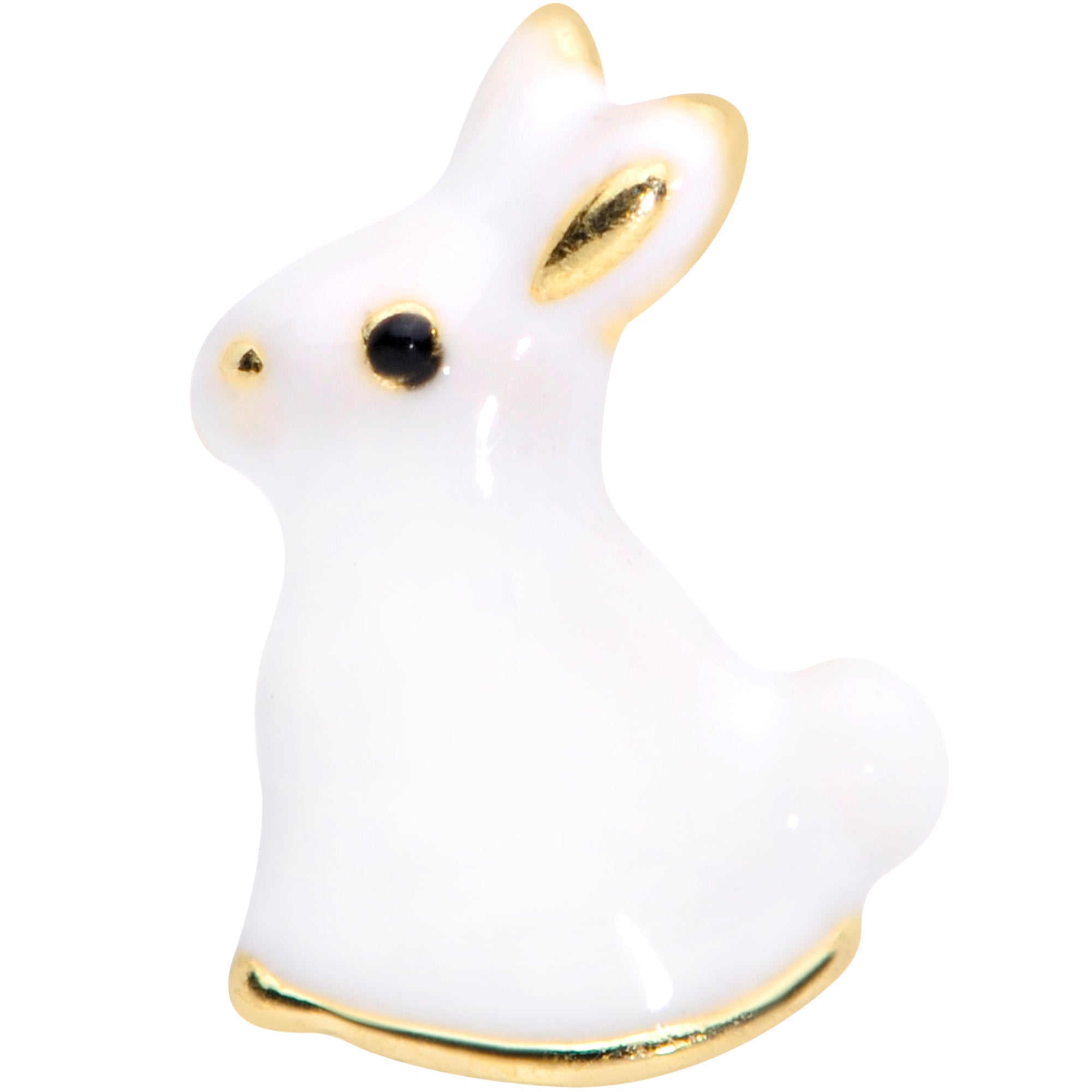 BodyCandy 20G 1/4 White Rabbit Easter Bunny Nose Bone — detail close-up