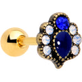 BodyCandy 16G 1/4 Blue Gem Gold Tone Heirloom Drop Cartilage Tragus Earring — main product shot